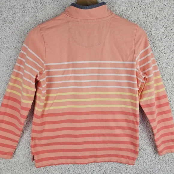 LL Bean Rugby Henley Coral Pink Long Sleeve Shirt Womens Medium Preppy Retro - Picture 2 of 16